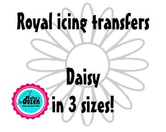 Daisy royal icing transfer sheet | Digital Download printable practice DIY guide