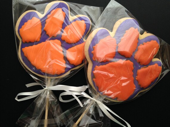 1 Dozen Clemson Cookies Clemson Paw College Care Package Greenville Sc Tiger Paw South Carolina