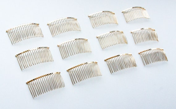 3 Pcs Wire Silver Hair Comb Bridal Wedding Supplies Make Veil Craft DIY 4.5 inch