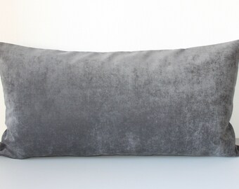 Dark gray lumbar | Etsy Black pleated lumbar pillow Bench