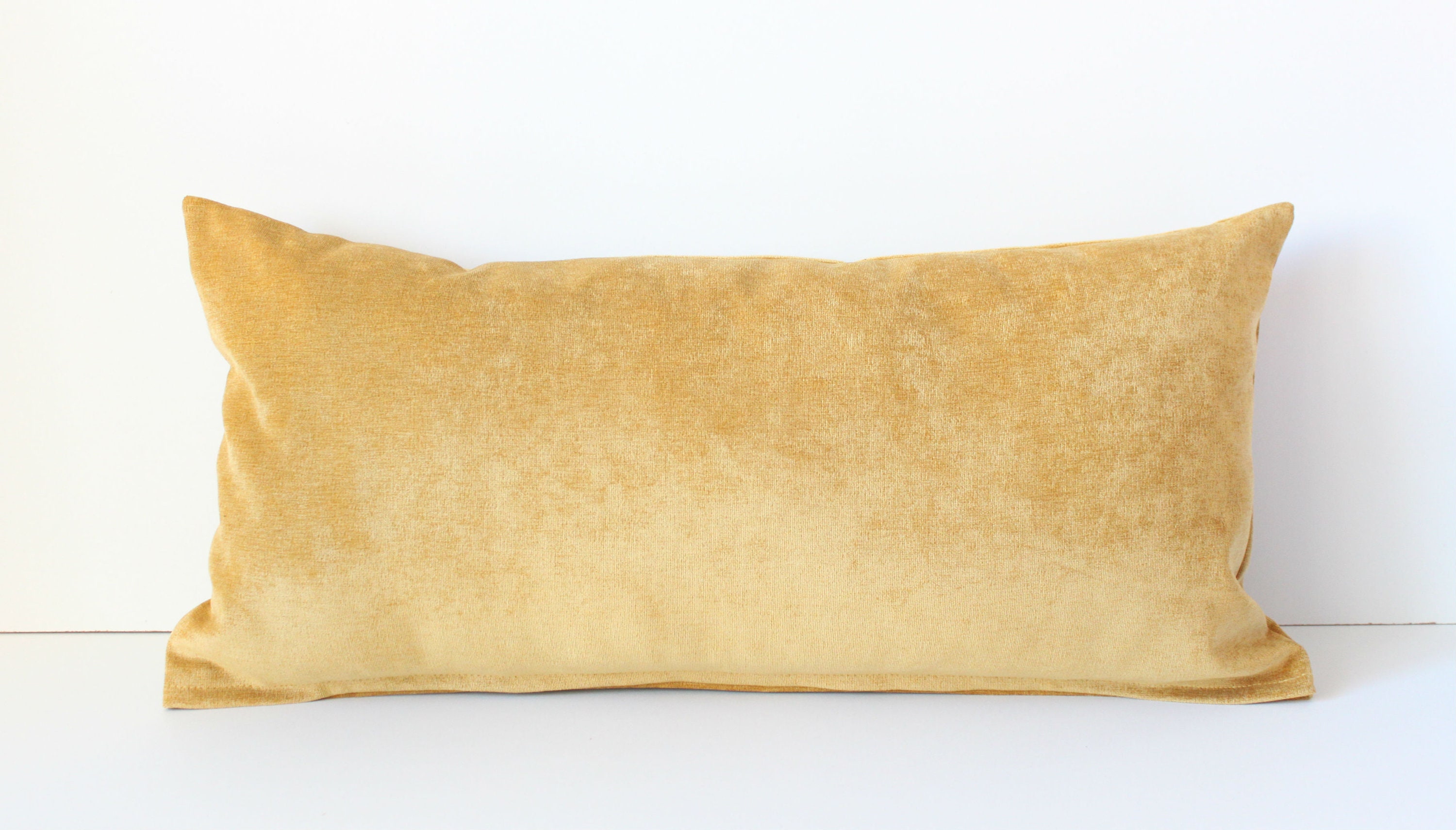 Mustard lumbar velour pillow cover 12x24 inches 30x60 cm Etsy