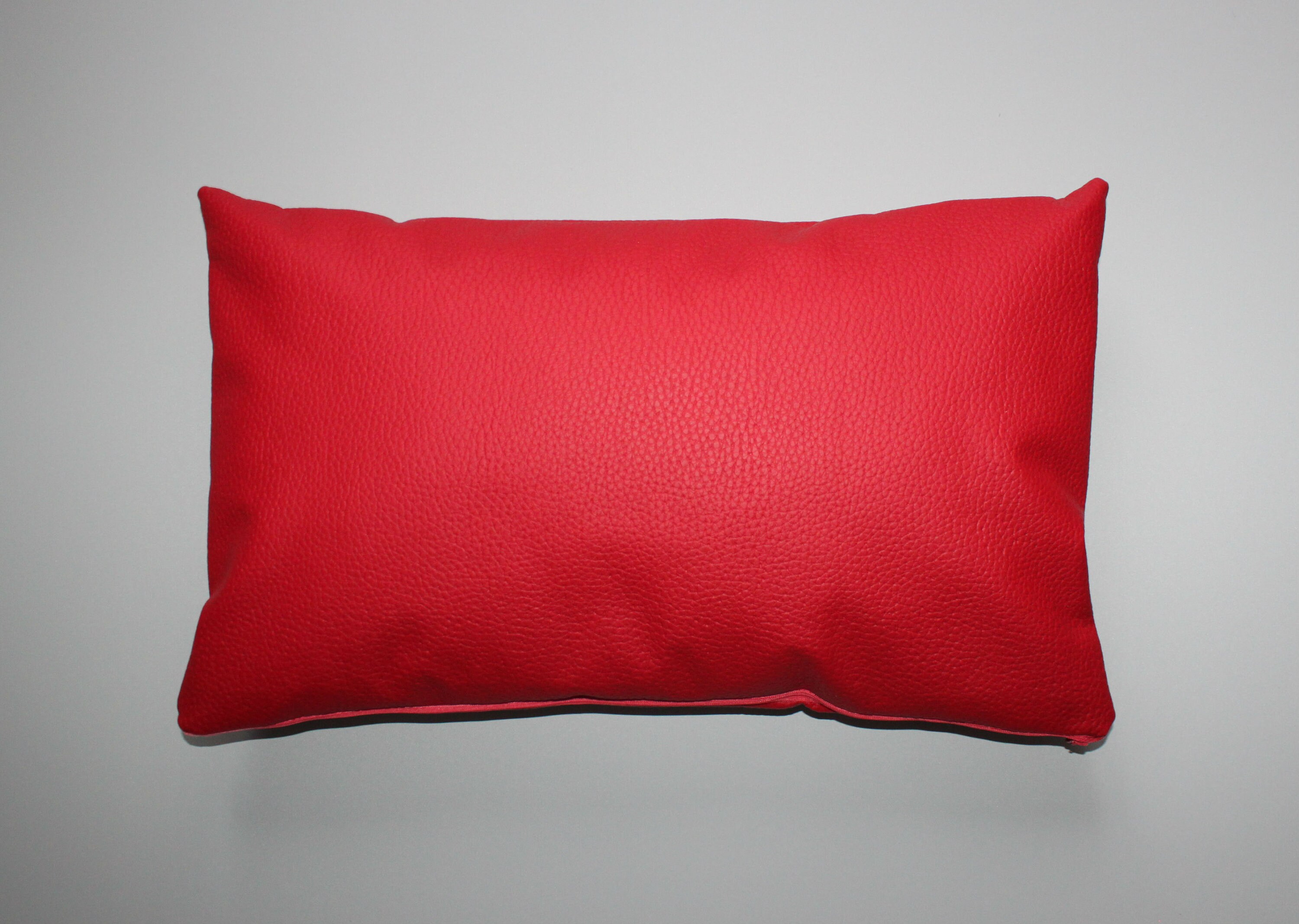 Red lumbar faux leather pillow cover 12x20 inches 30x50 cm Etsy