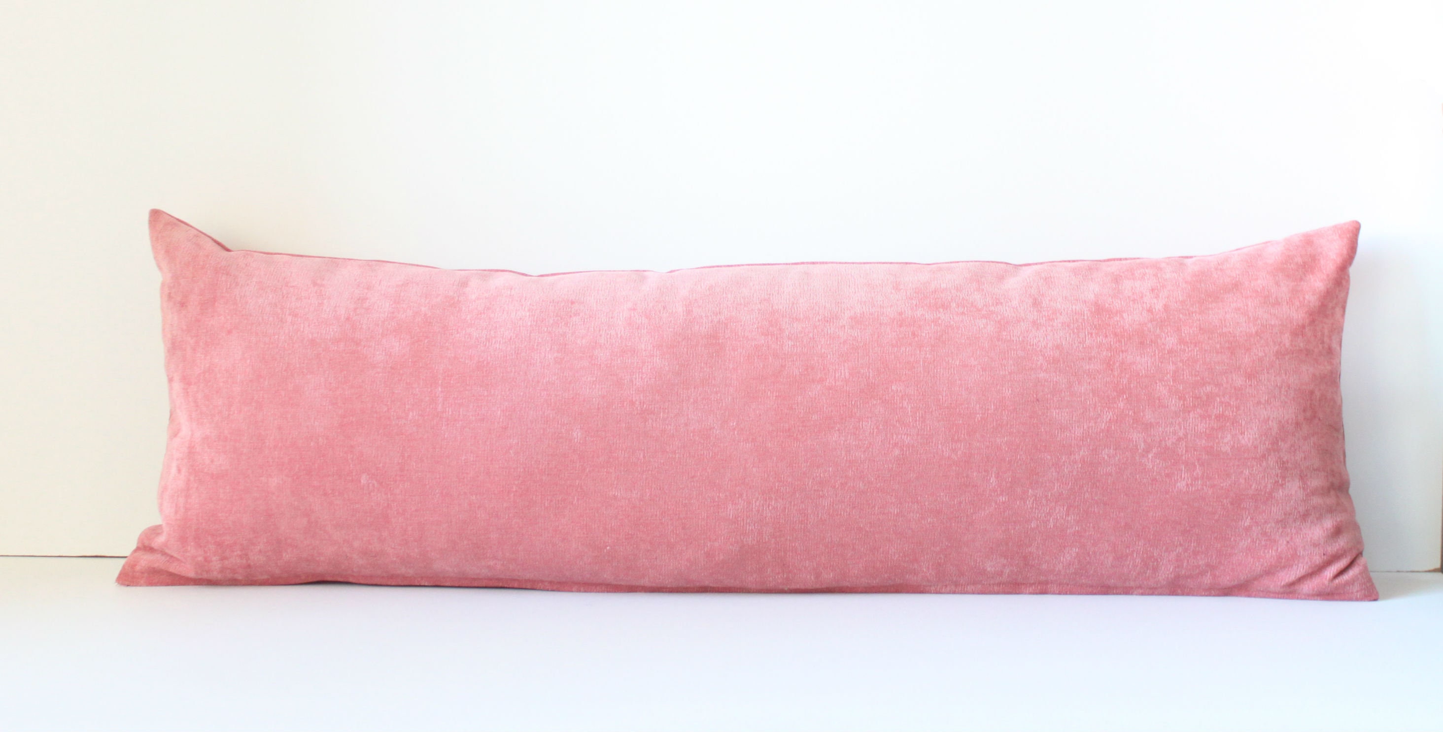 Long pink velour pillow cover 12x36 inches 30x92 cm Etsy