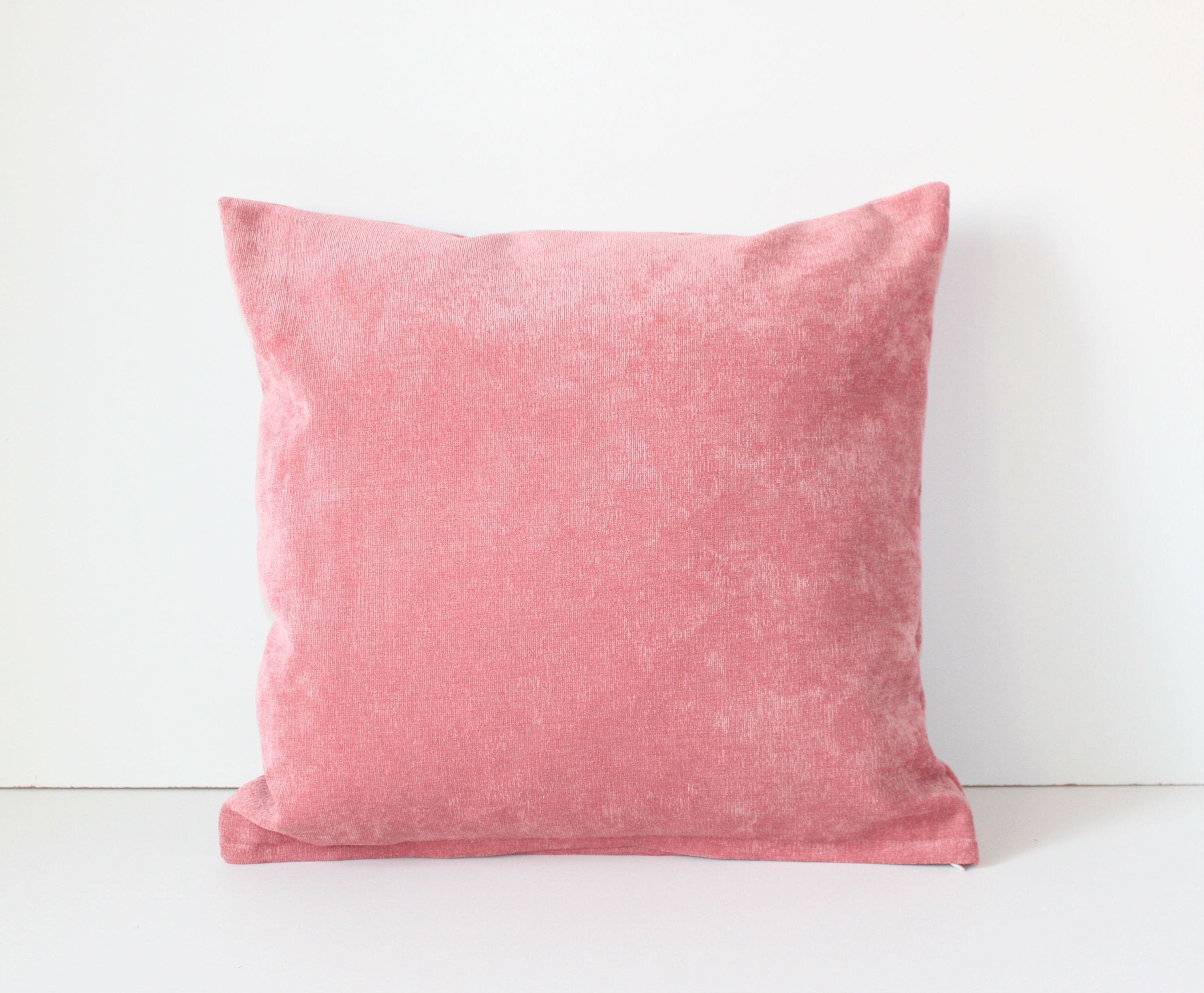 Pink plain velour pillow cover 16x16 inches 40x40 cm Etsy