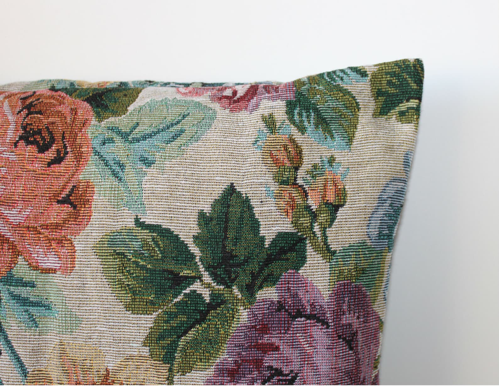 Floral tapestry pillow cover 18x18 inches 45x45 cm Etsy