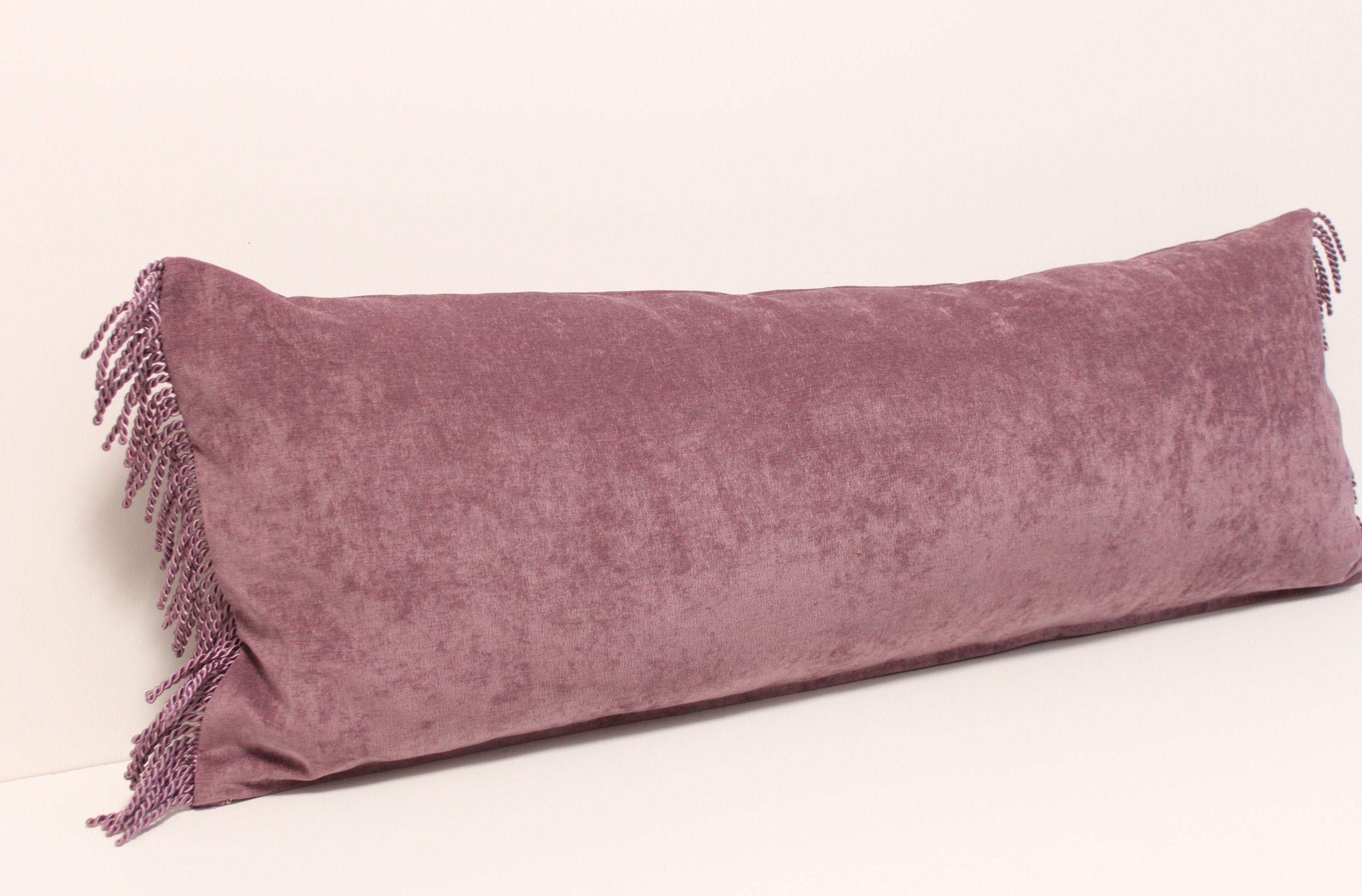 Long fringed lavender velour pillow cover 14x36 inches 35x92 Etsy