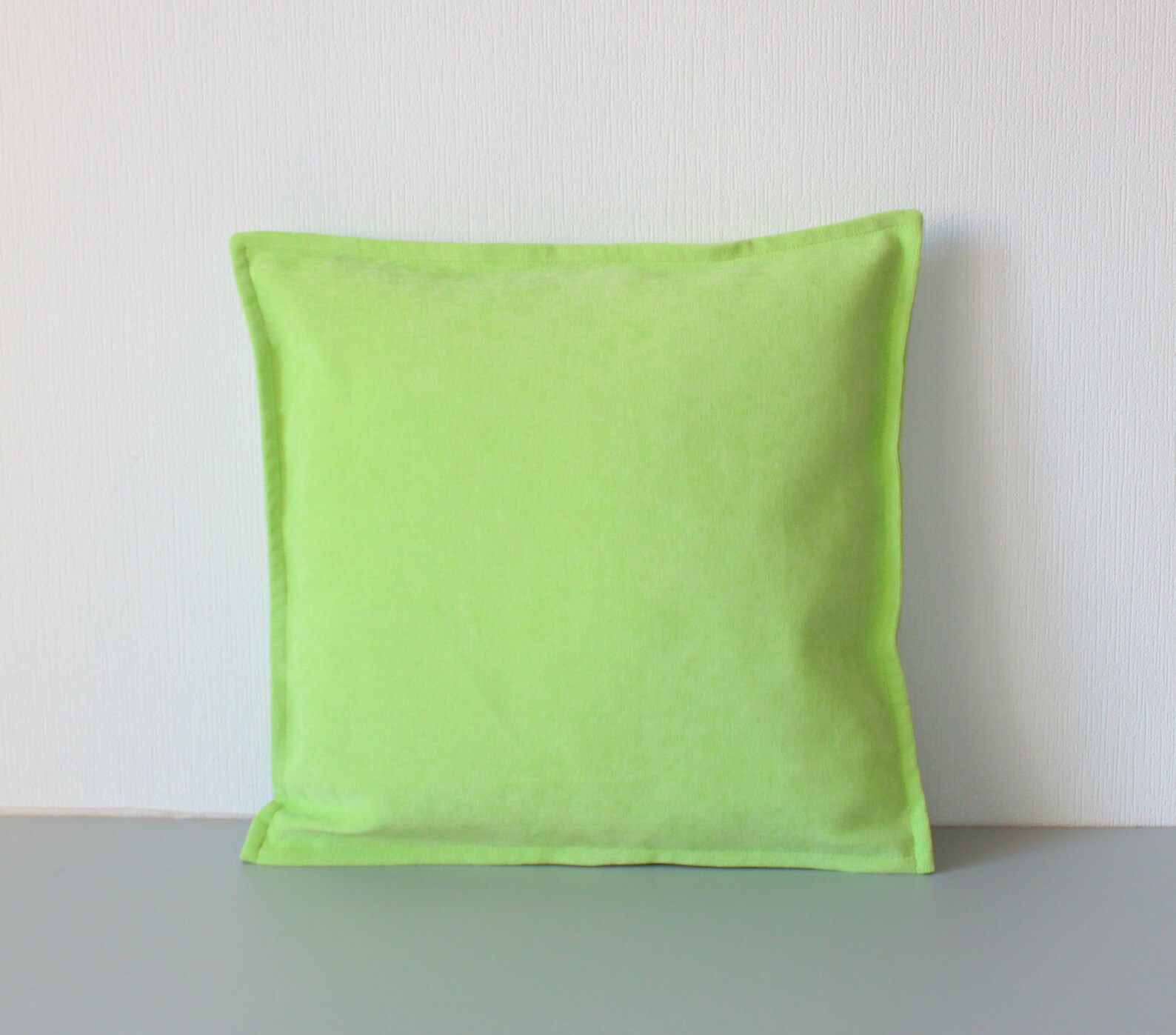 Light green soft velour pillow cover 16x16 inches 40x40 cm Etsy
