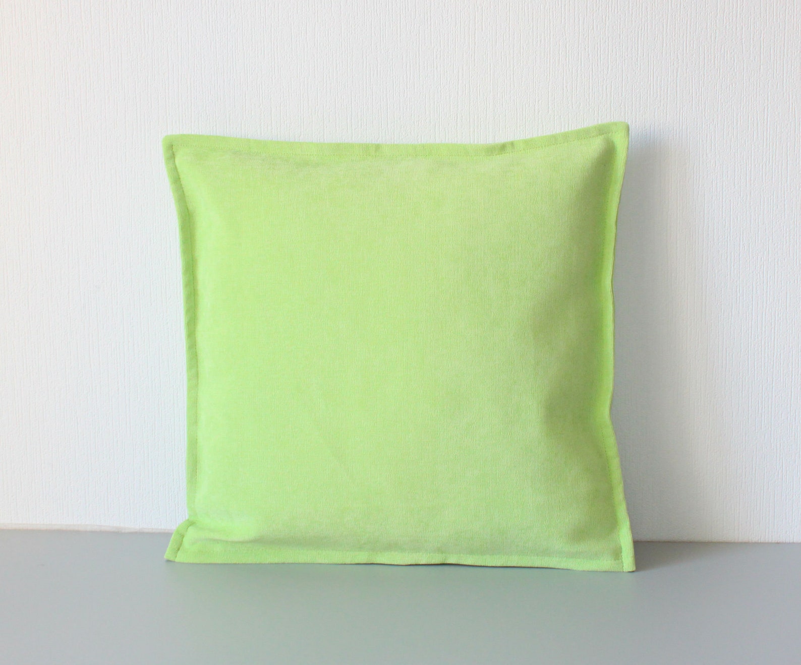 Light green soft velour pillow cover 16x16 inches 40x40 cm Etsy