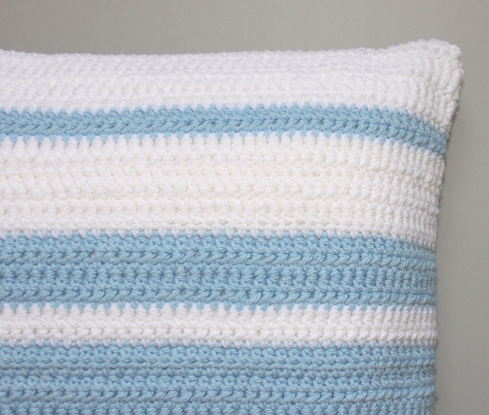 White and blue striped knit pillow cover 20x20 inches 50x50 cm Etsy