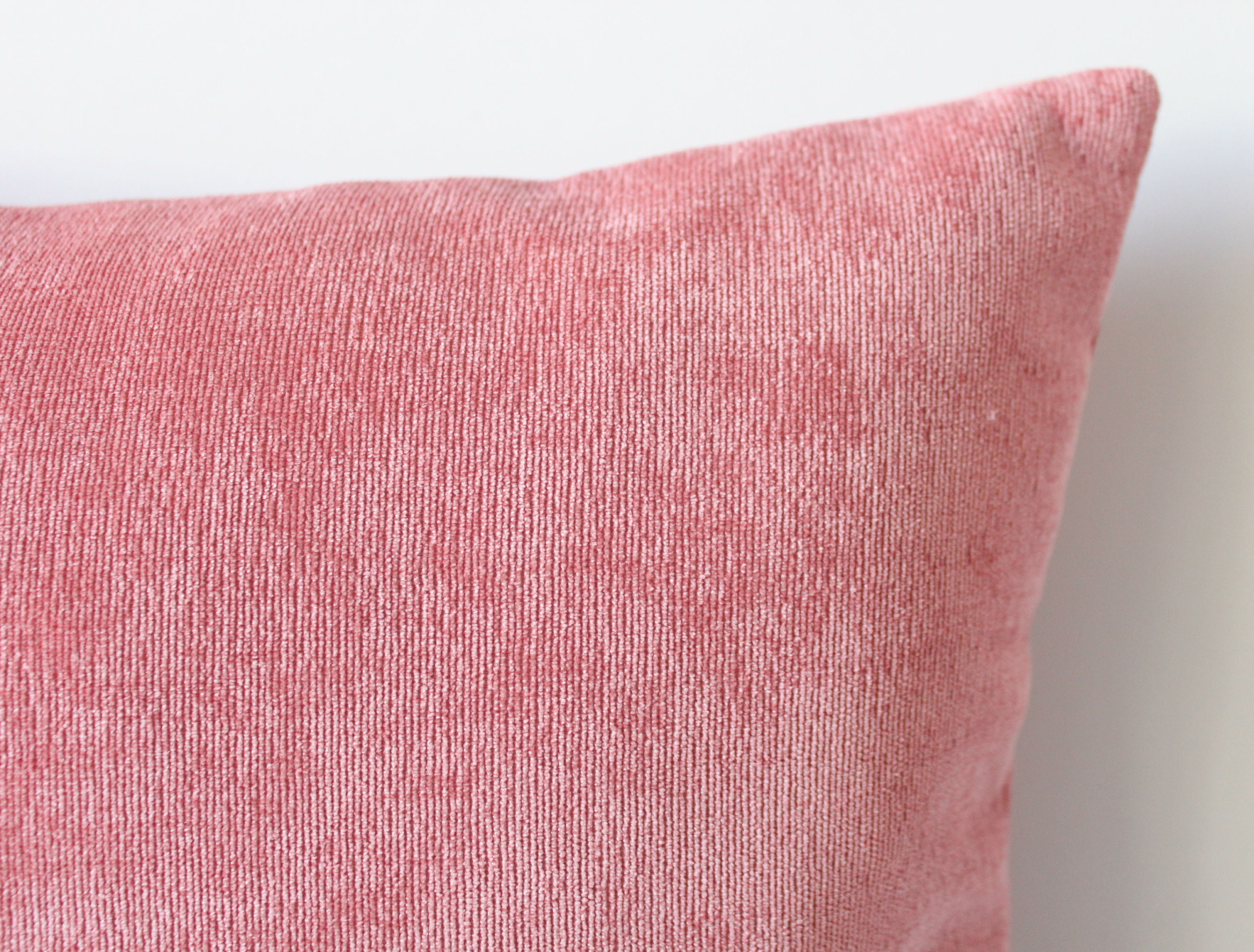 Pink plain velour pillow cover 16x16 inches 40x40 cm Etsy