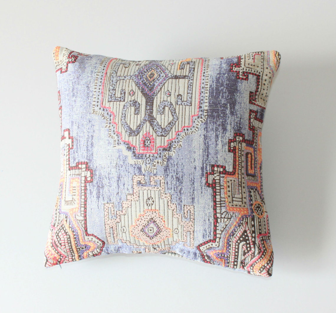 Blue southwestern tapestry pillow cover 12x12 inches 30x30 cm Etsy