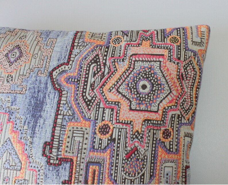 Blue tapestry pillow cover 14x36 inches 35x92 cm Etsy