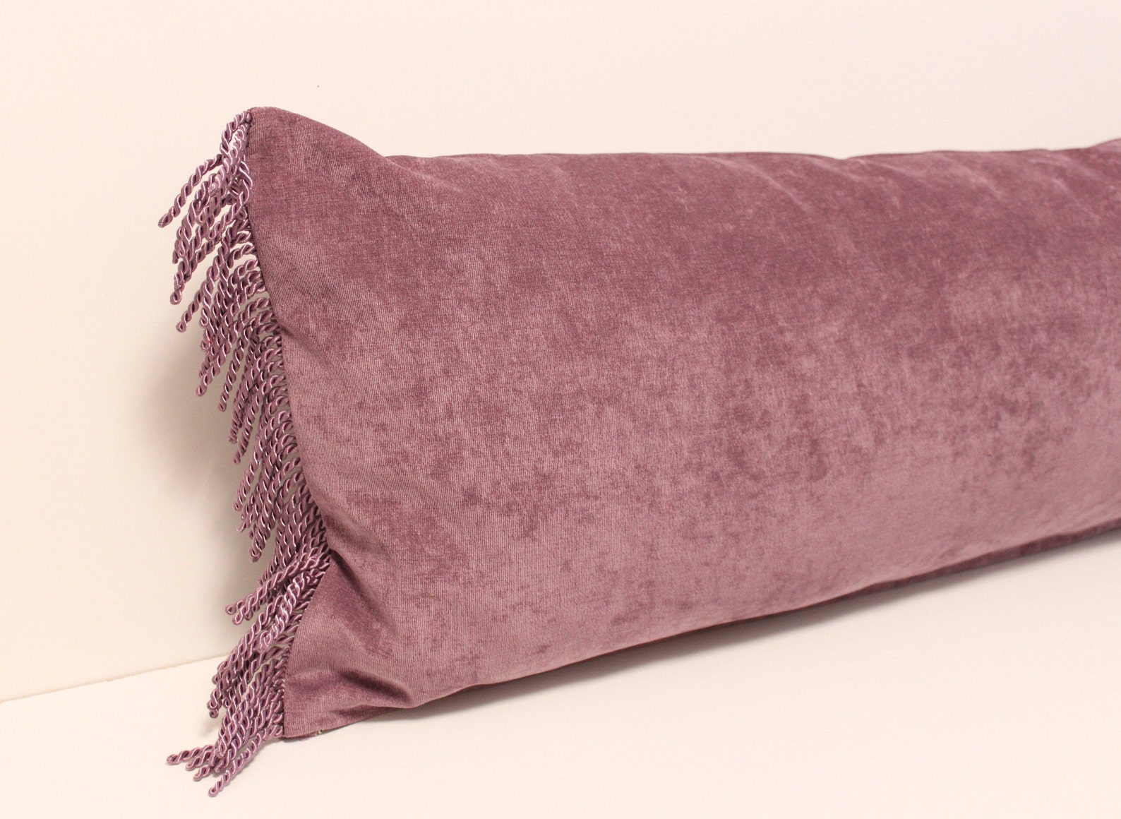 Long fringed lavender velour pillow cover 14x36 inches 35x92 Etsy