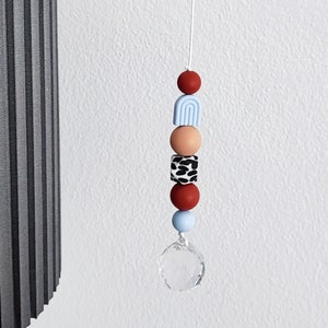 Nordic rainbow suncatcher/ Sun catcher/ Light catcher silicone beads/Suncatcher blue terracota / Window hanging decor/Sonnenfänger
