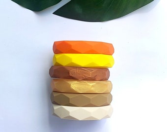 Minimalist Silicone Chew Bangle: Geometric Mom Bracelet