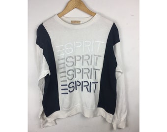 ESPRIT Large Size Sweatshirt With Big Spell Out Embroidered Logo