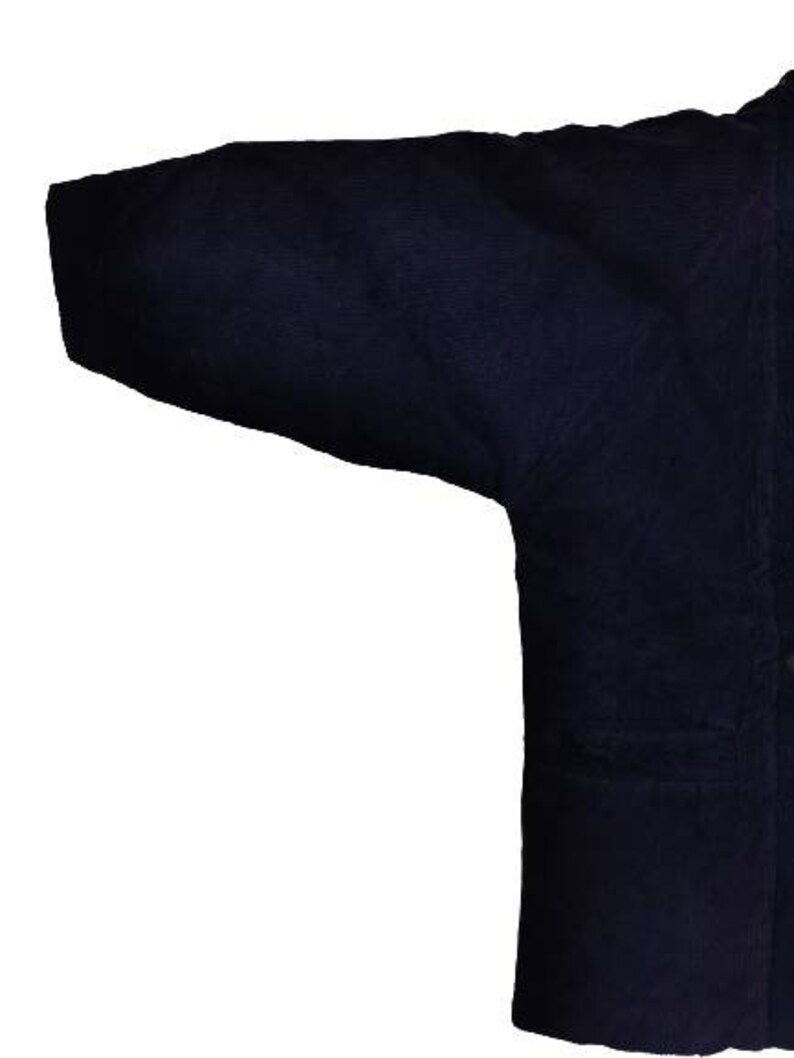 Japanese Traditional Winter Hanten Coat Black Velvet With Robe H089
