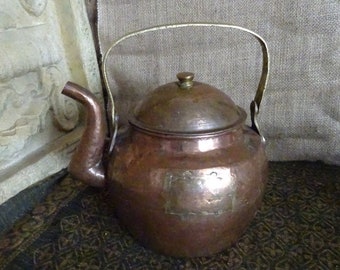 Dovetailed copper hand wrought copper kettle