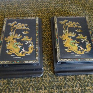 Antique Chinese metal A6 folding desktop notepad holder sleeve with pad