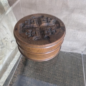 Jerusalem Kreuz Olivenholz Schmuckschatulle aus dem heiligen Land