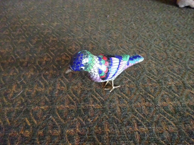 Antique cloisonn\u00e9 bird