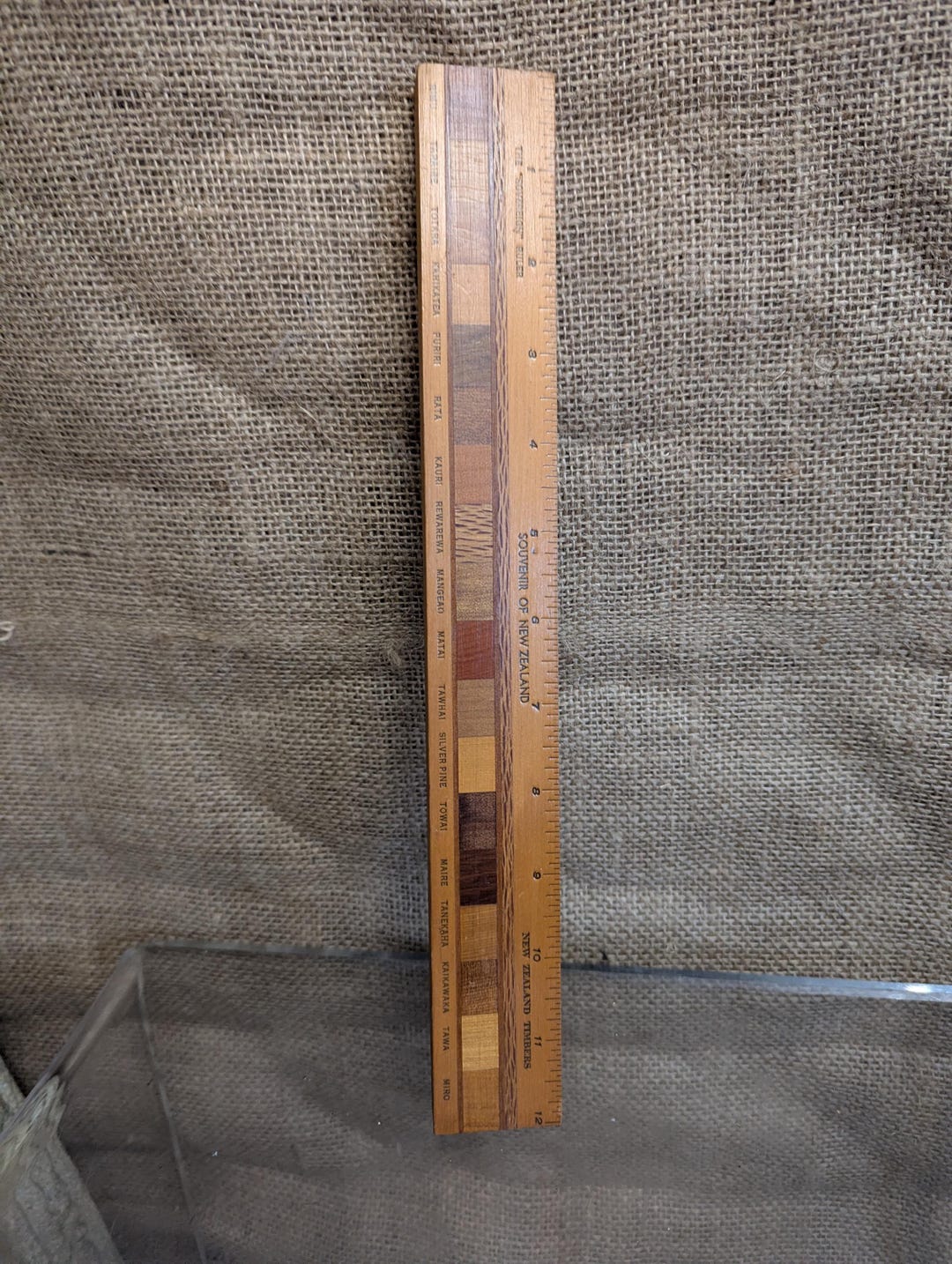 Atie Ruler Vintage New Zealand Timber Sample Ruler – Souvenir Wooden Ruler With ...