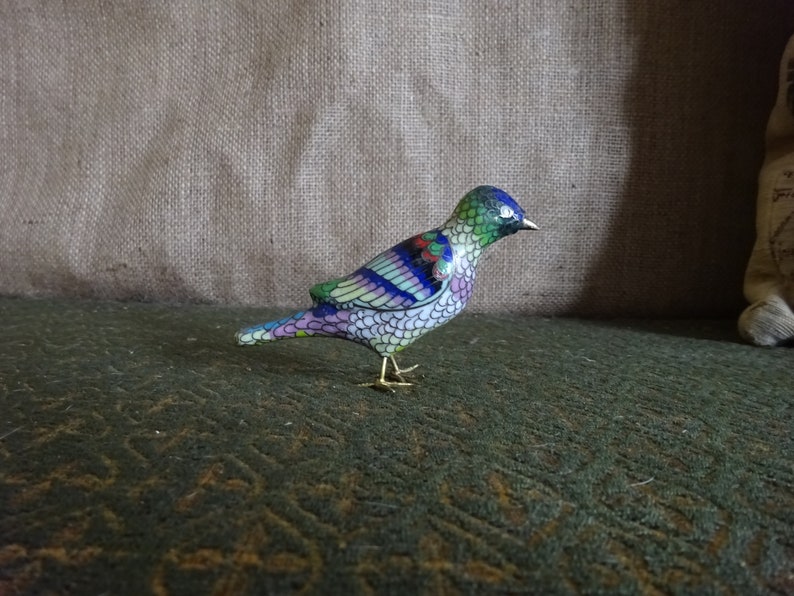 Antique cloisonn\u00e9 bird