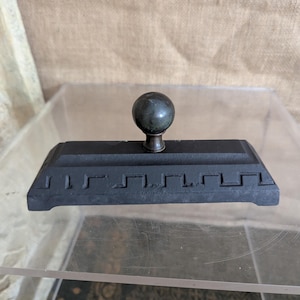 Antique Cast-Iron Desk Paperweight with Brass Knob – No. 23