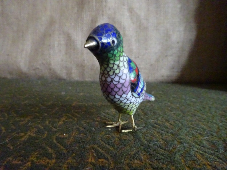 Antique cloisonn\u00e9 bird