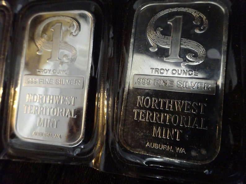 ONE TROY OUNCE SILVER BAR .999 NW Territorial Mint Auburn WA