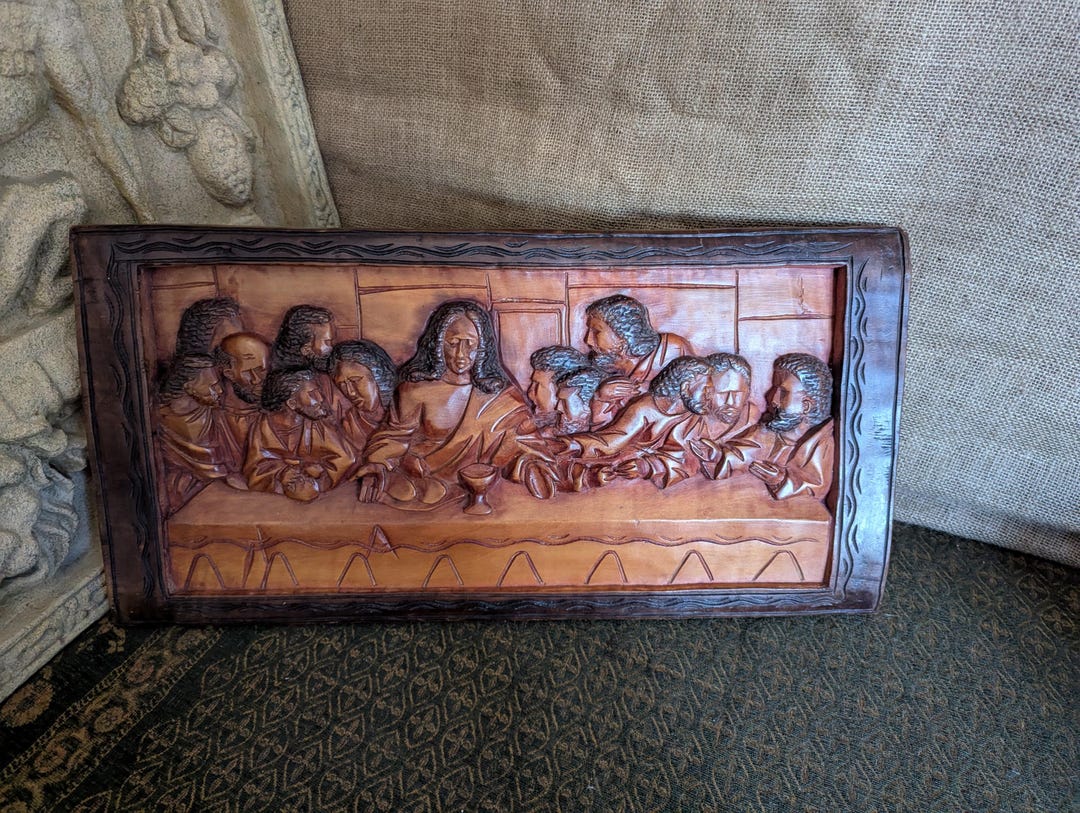 Solid Wood Hand Carved the Last Supper Sculpture Hanging Wall Art ...