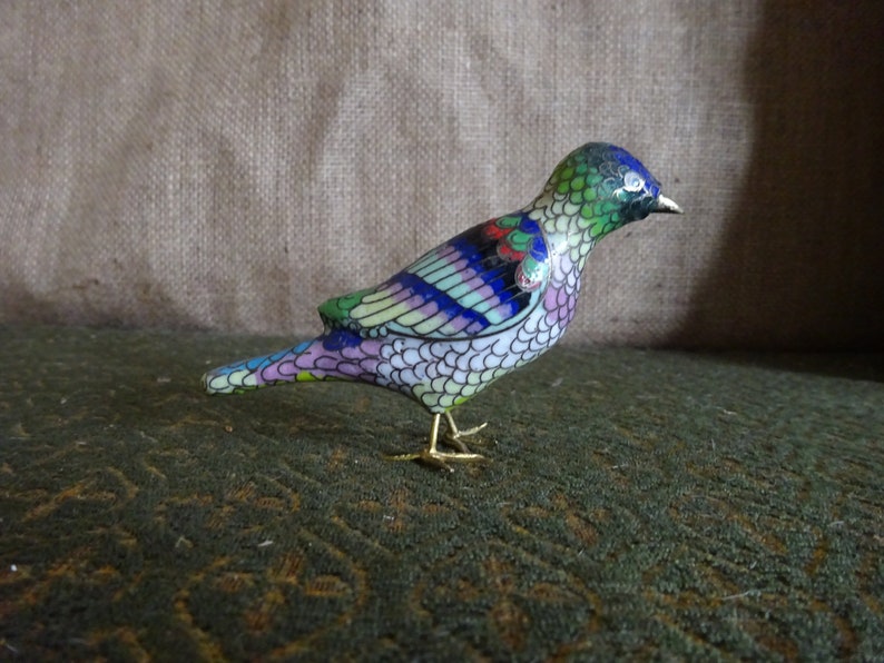 Antique cloisonn\u00e9 bird