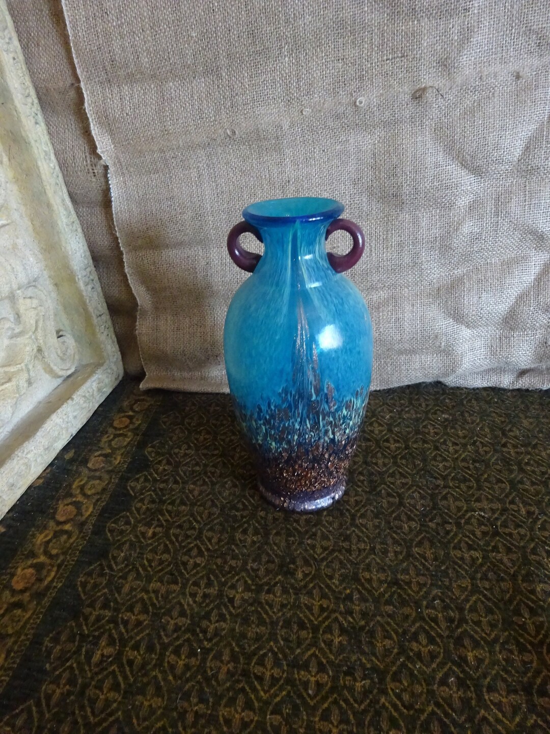 Dale Tiffany Amphora Milano Favrile Glass Vase Etsy