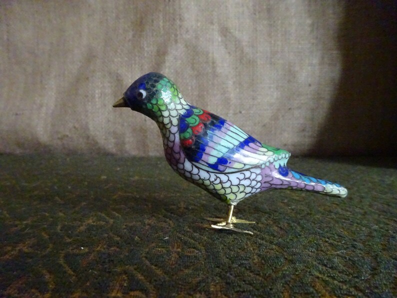 Antique cloisonn\u00e9 bird