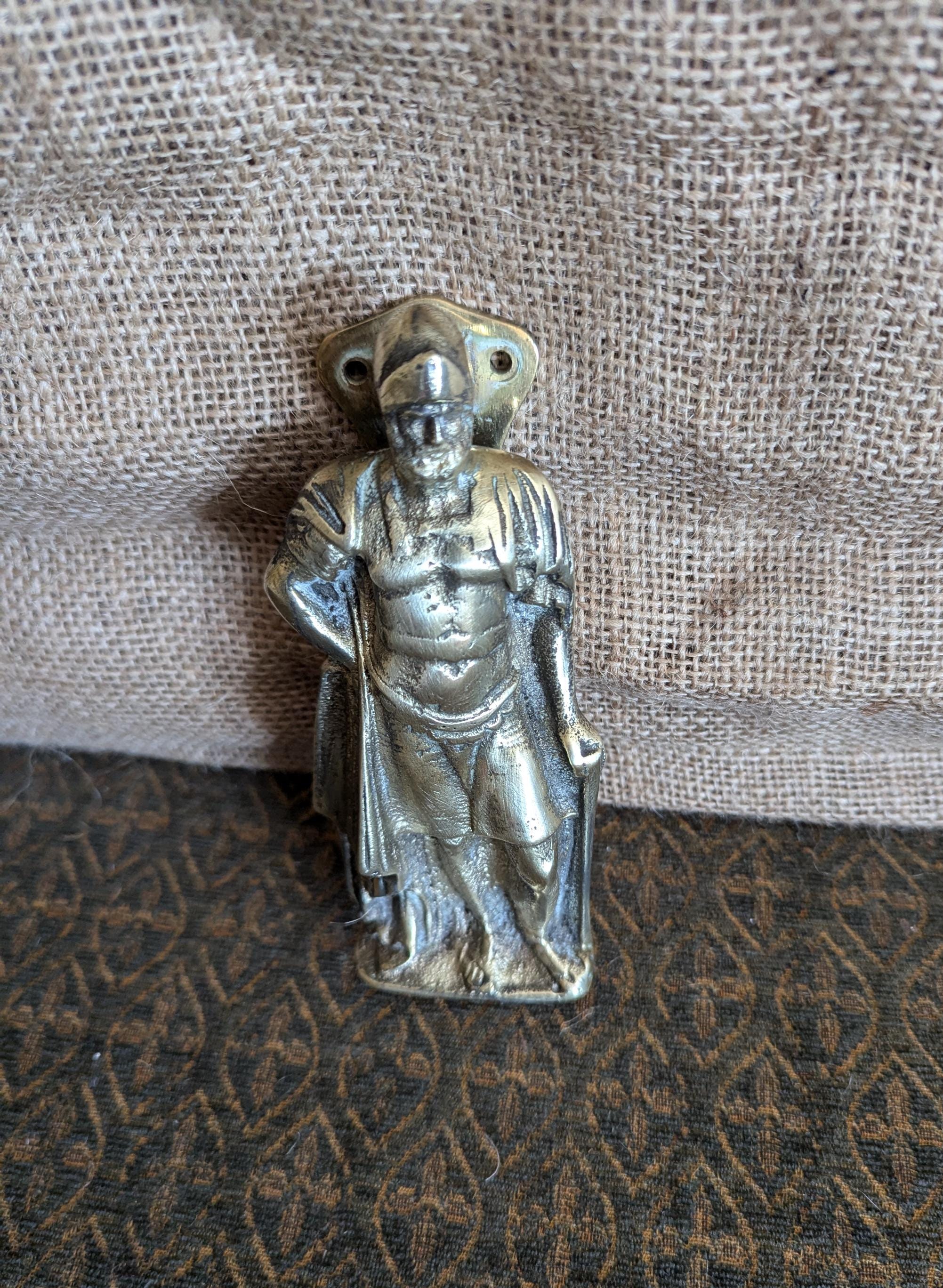 ヴィンテージ真鍮製クラシック戦士ドアノッカー – ローマ兵ドア金具