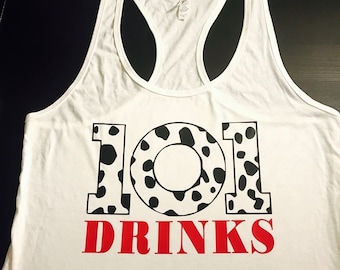 101 DRINKS Dalmatians drinking around the world shirt