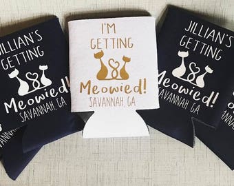 I'm Getting MEOWIED can coolers/bachelorette party favors