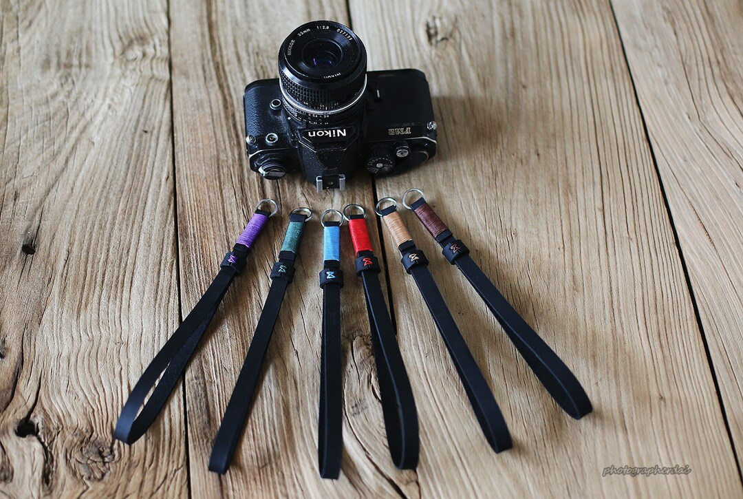 More Colors Optional 11mm Black Handmade Leather Camera Wrist Strap ...