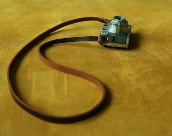 Opwindbare ambachtelijke handgestikte leren camerariem