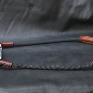 Handgefertigtes Schulterpolster Schulterpolster Kameraband schwarz beige 10 mm Form Segeltau