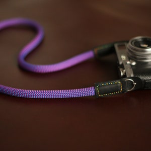 MIGLIORE corda da arrampicata viola da 10 mm fatta a mano Tracolla per fotocamera / windmup