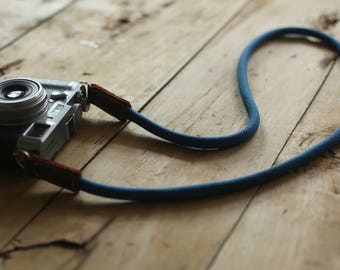 COOL gray blue Climbing rope 10mm handmade Camera neck shoulder strap | windmup