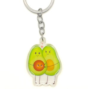 Niedliches Avocado-Schlüsselanhänger für werdende Eltern, wunderlicher Avocado-Charme