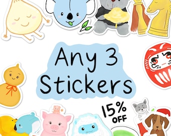 Choose Your Own Sticker Pack, vinyl stickers set, mix and match stickers, cute laptop or water bottle stickers, waterproof sticker packs