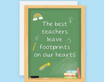 Tarjeta de los mejores maestros, tarjeta de agradecimiento para maestros inspiradores