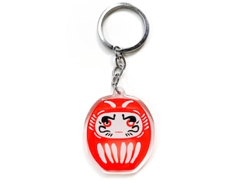 Daruma Acrylic Keychain, Cute Good Luck Charm