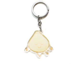 Steam Bun Acrylic Keychain, Double Sided Epoxy Charm, Kawaii Cute Steam Bun Lover Gift