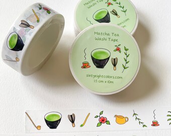 Matcha Tea Washi Tape: Kawaii Scrapbooking Masking Tape