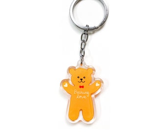 Ginger Bear Acrylic Keychain, Cute Good Luck Charm