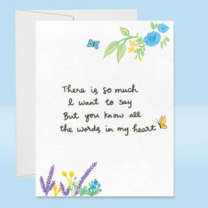 Expresa las palabras de tu corazón - Tarjeta romántica floral pintada a mano